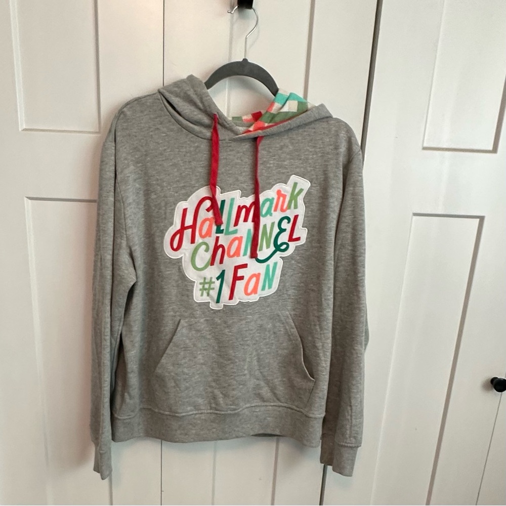 Hallmark Channel Fan Holiday Gray and Red Sweatshirt